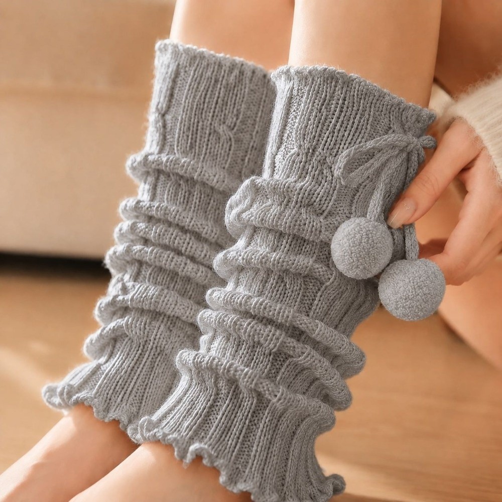 Boot Sock Slouchy - Knitted Knit Leg Warmers Cable Knit