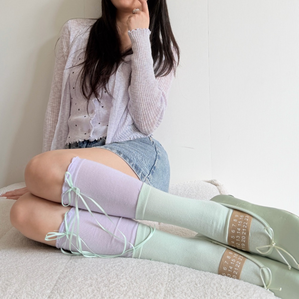 Sweet Balletcore Color Block S - Boot Sock Slouchy 评论和价格
