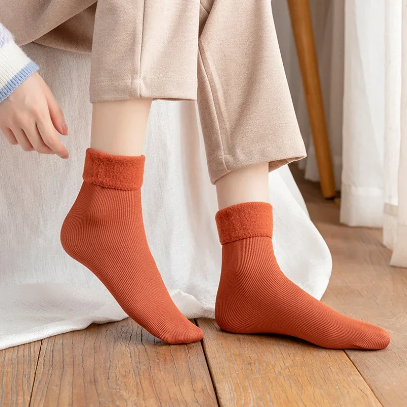 1-4Pairs  Warm Fleece Lined Mi - Boot Sock Slouchy 评论和价格