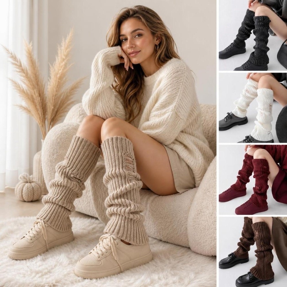 Warm Knit Leg Warmers Stretch  - Boot Sock Slouchy 评论和价格