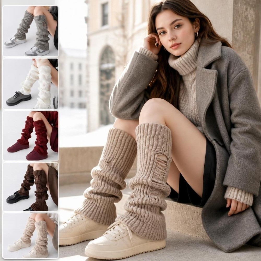 Warm Knit Leg Warmers Stretch  - Boot Sock Slouchy 评论和价格