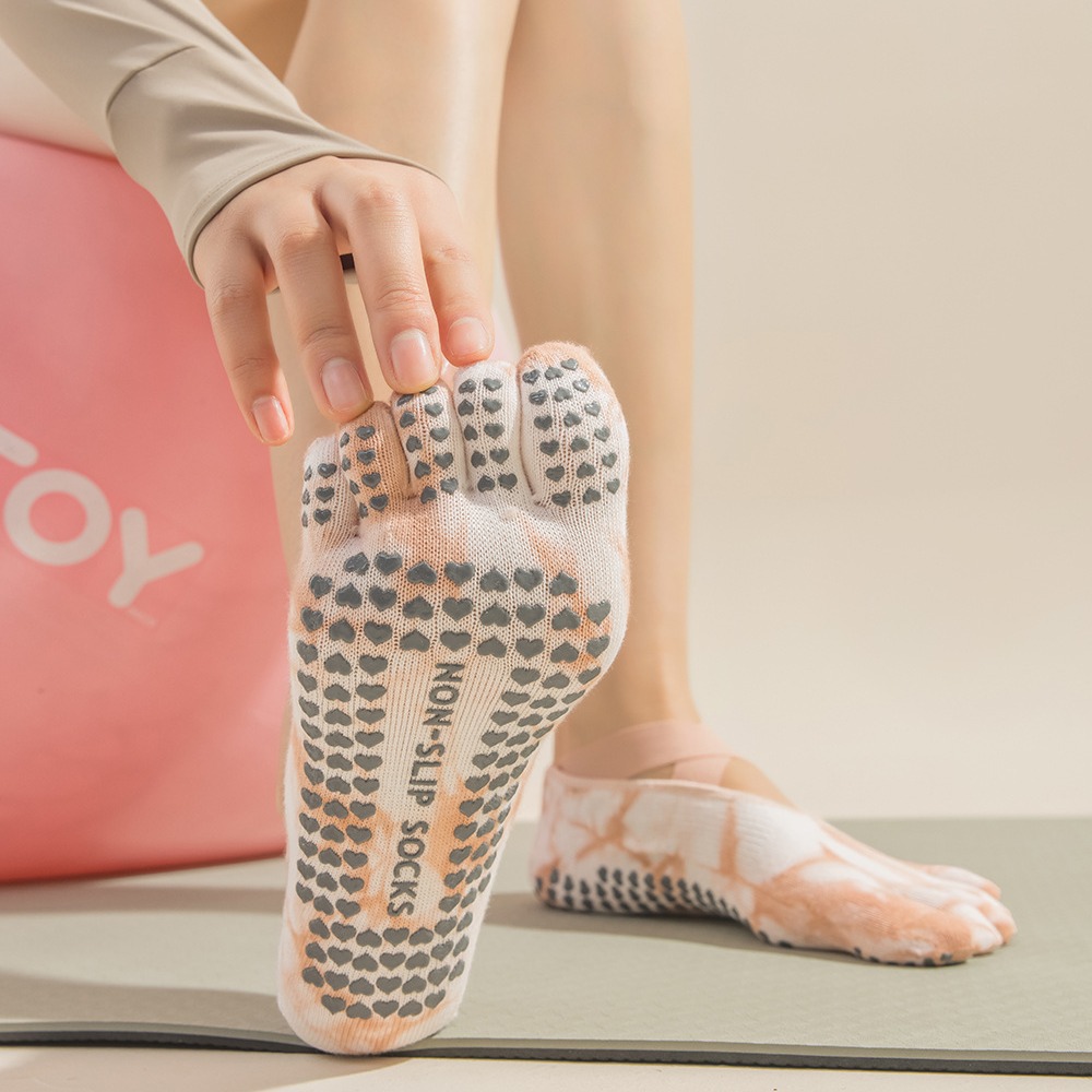 Tie-Dye Women's Five Finger Gr - Grip Sock Yoga 评论和价格