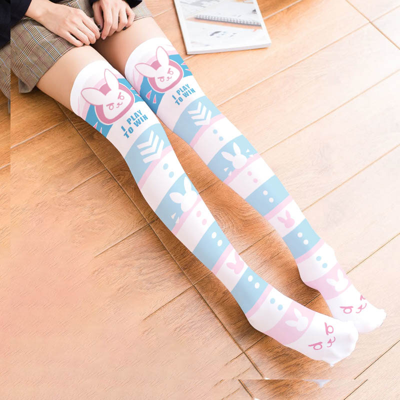 Game OW D.Va Cartoon Printed K - Silk Sock Bamboo 评论和价格