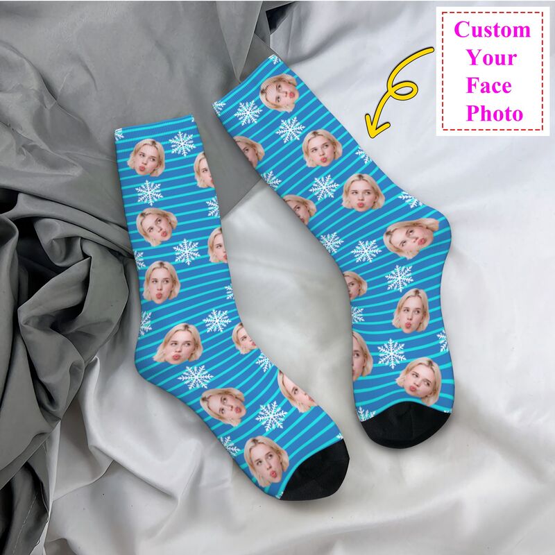 Christmas Face Photo Personali - Dress Sock Men 评论和价格