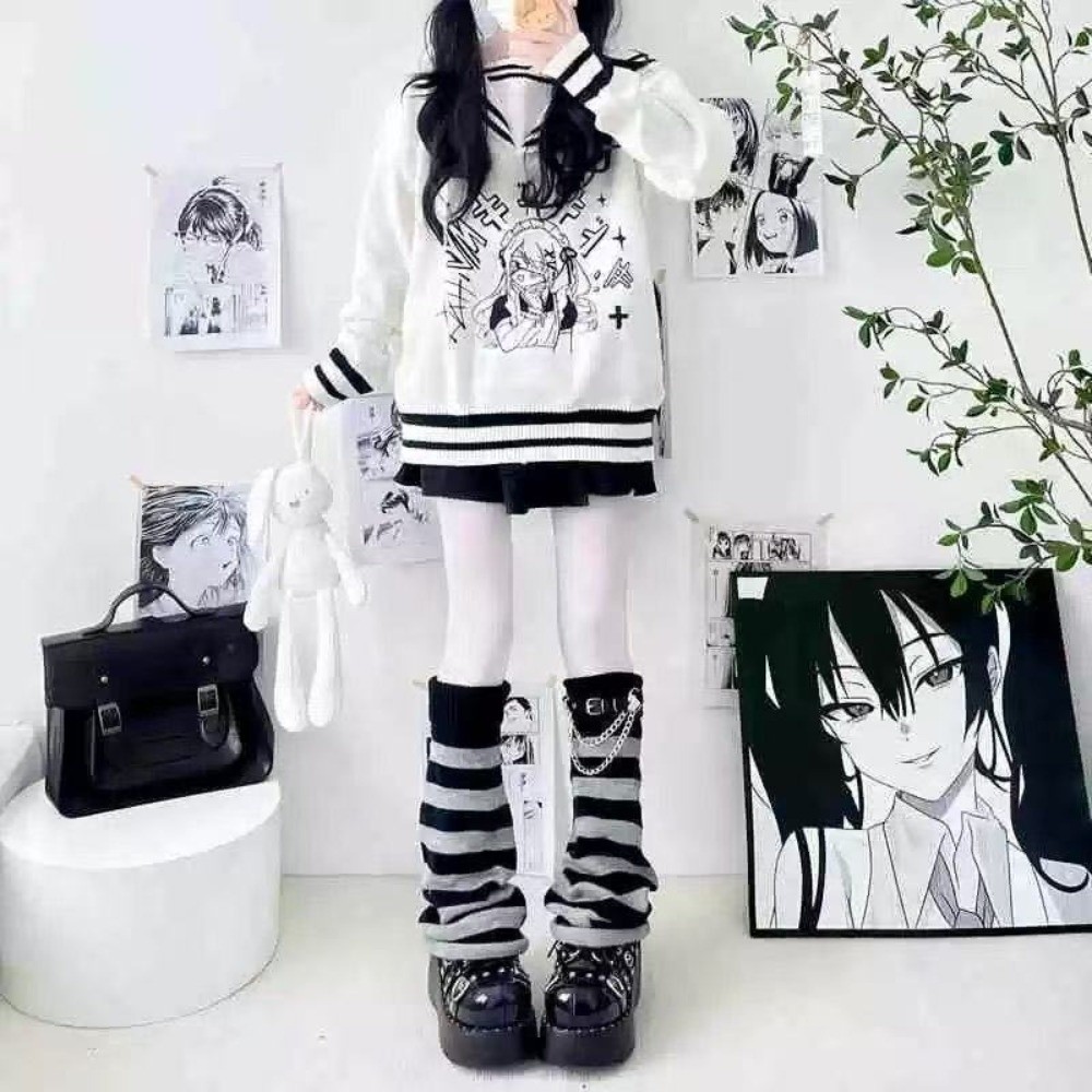 Japanese Style Harajuku Knit L - Boot Sock Slouchy 评论和价格