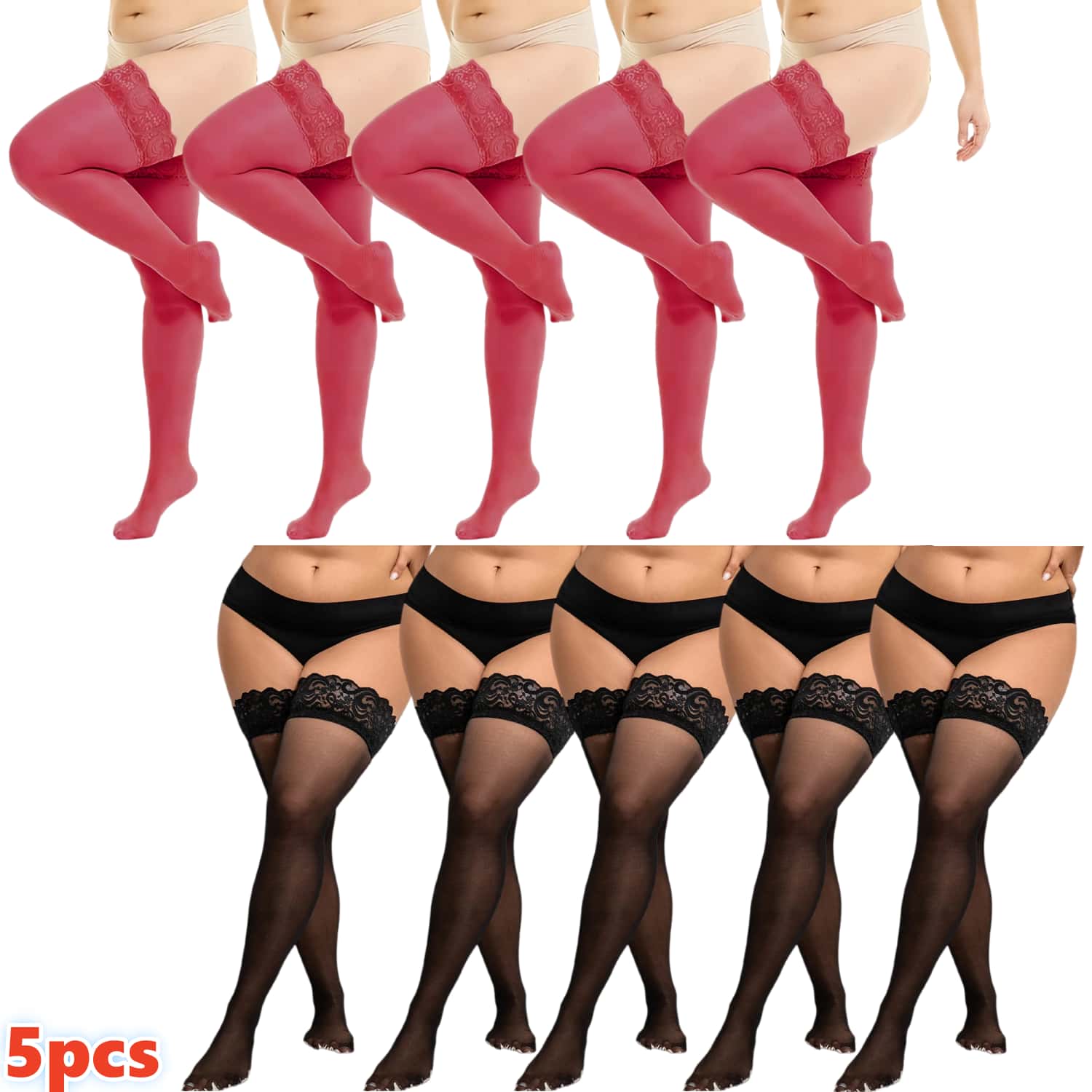 Woman Plus Size Lace Thigh Hig - Thigh High Sock Stay Up 评论和价格