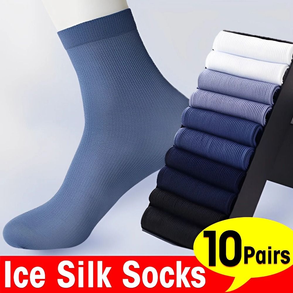 10Pairs Fashion Breathable Men - Silk Sock Bamboo 评论和价格