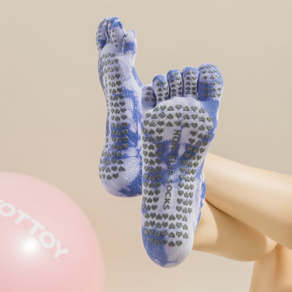 Women's Tie-Dye Five-Finger Gr - Grip Sock Yoga 评论和价格