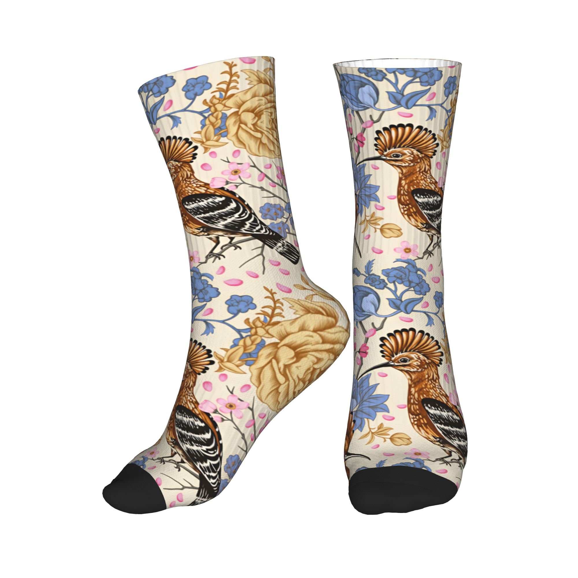 Hoopoe Bird Blue Peony Vintage - Dress Sock Men 评论和价格