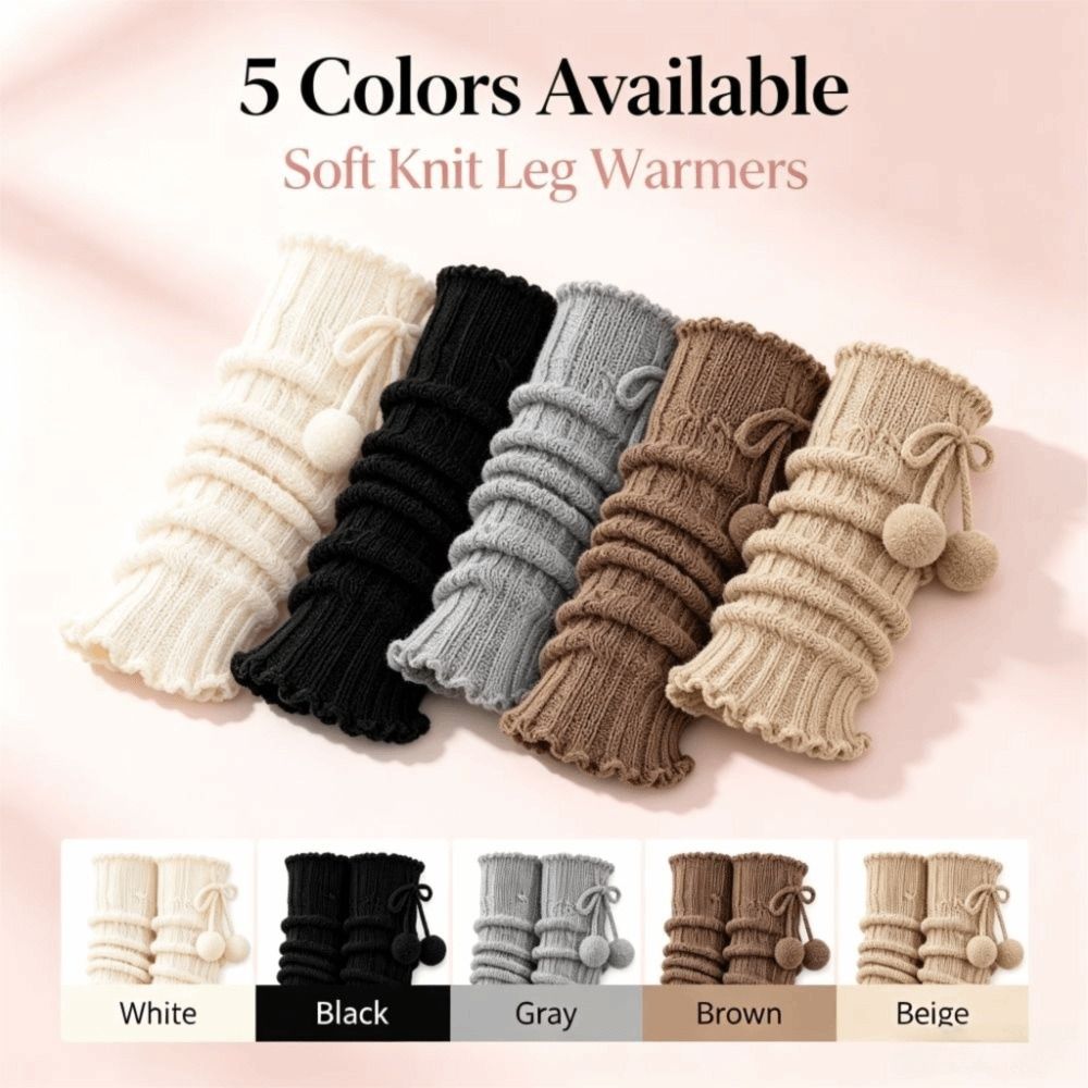Knitted Knit Leg Warmers Ruffl - Boot Sock Slouchy 评论和价格